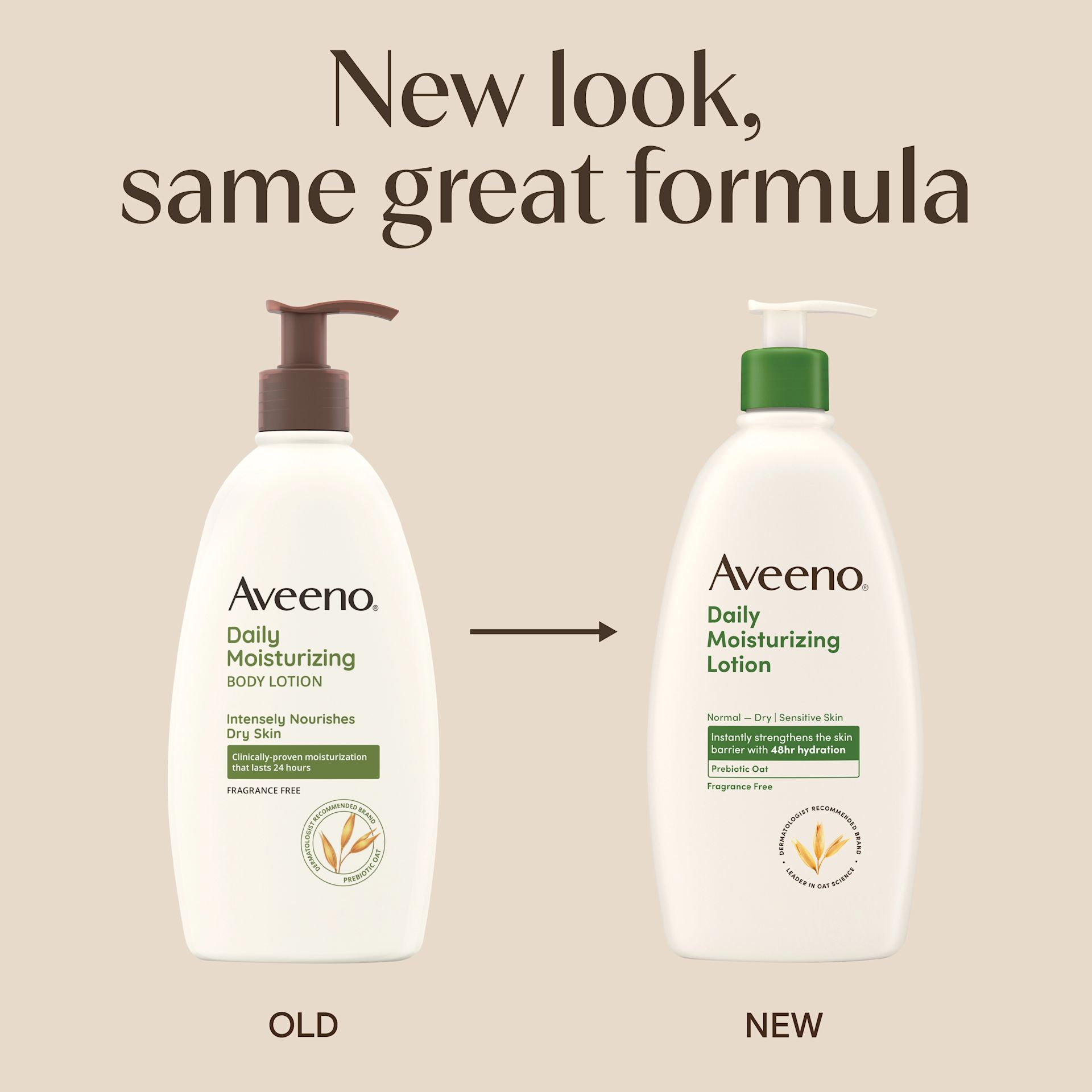 Aveeno® Daily Moisturizing Body Lotion with Soothing Oat - New Look, same great formula