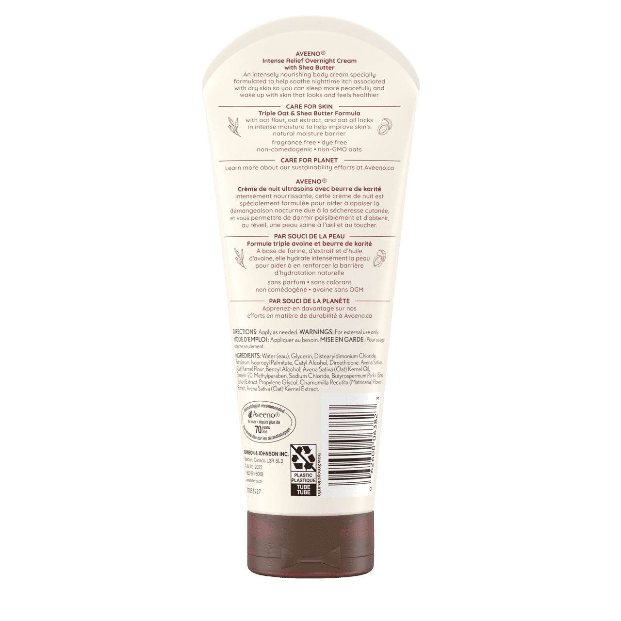 Back Shot of AVEENO® Intense Relief Overnight Cream