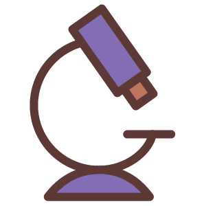 Colorful microscope icon on a white background symbolizing hypoallergenic and/or allergy-tested