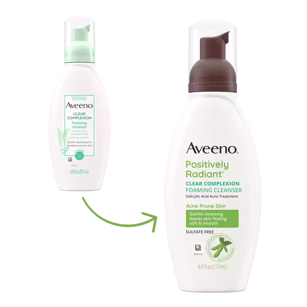 Aveeno Clear Complexion Foaming Facial Cleanser Oil-Free Transition