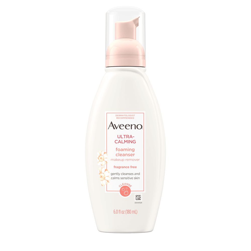 Front Pack shot of Aveeno® Ultra Calming Foaming Cleanser Makeup Remover