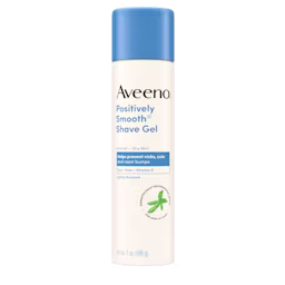 Front Pack shot of Aveeno® Positively Smooth Shave Gel