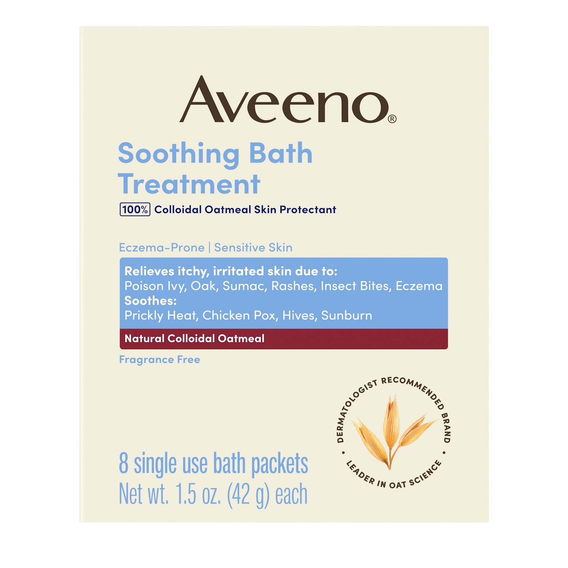Front Pack shot of Aveeno® Eczema Therapy Soothing Bath Treatment 1.5oz