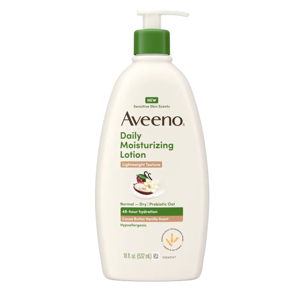 Daily Moisturizing Body Lotion, Cocoa Butter Vanilla Scent, Sensitive Skin Scents