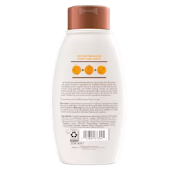 Back of Pack of Aveeno® Apple Cider Vinegar Blend Clarify & Shine Shampoo for Oily/Dull Hair, 12 fl oz