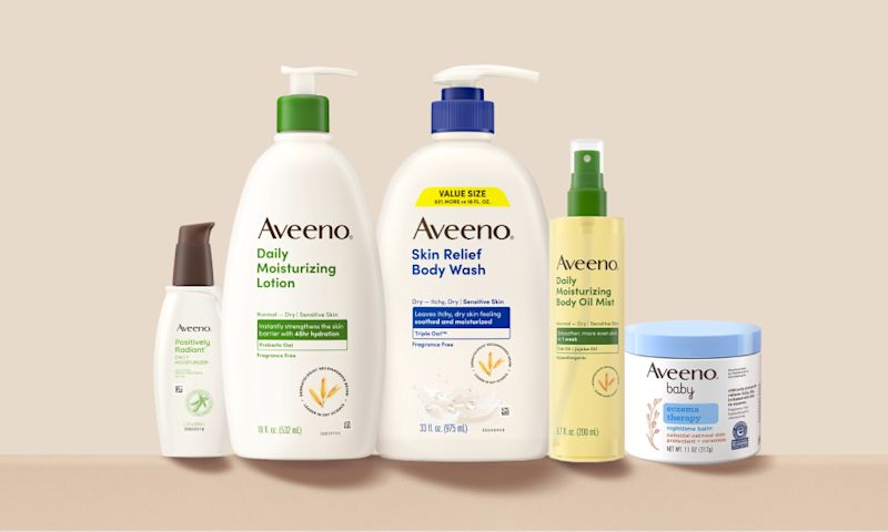 Prime Day Picks: Aveeno® Pos Rad Face Moisturizer SPF 30, Daily Moisturizing Lotion, Skin Relief Body Wash, Daily Moisturizing Body Oil, Baby Eczema Nighttime Balm.