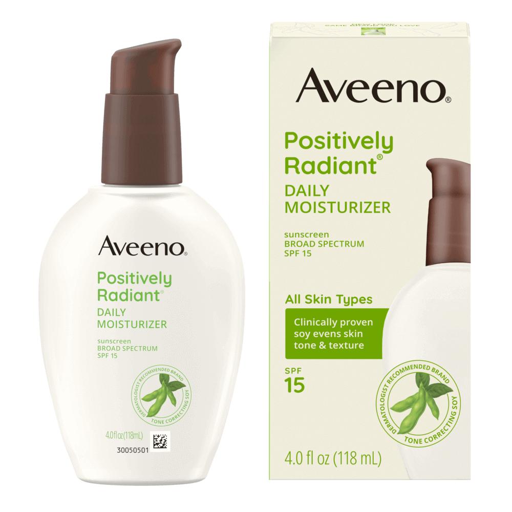 Aveeno Positively Radiant Daily Face Moisturizer SPF 15, 4 fl oz lotion