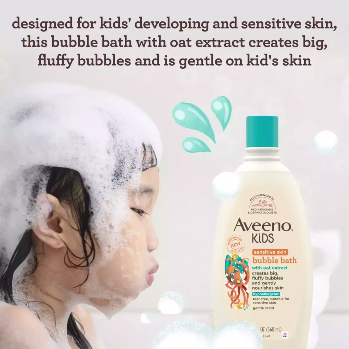 Sensitive Skin Bubble Bath - Image 3 - Aveeno - en-US
