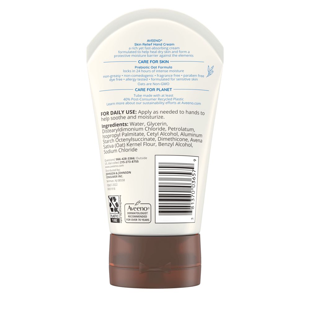 Aveeno Skin Relief Intense Moisture Hand Cream with Prebiotic Oat Back