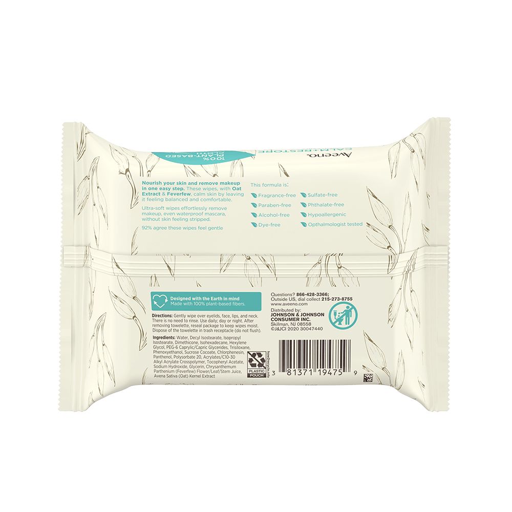 Calm + Restore ® Makeup Removing Wipes - Image 1 - Aveeno - en-US