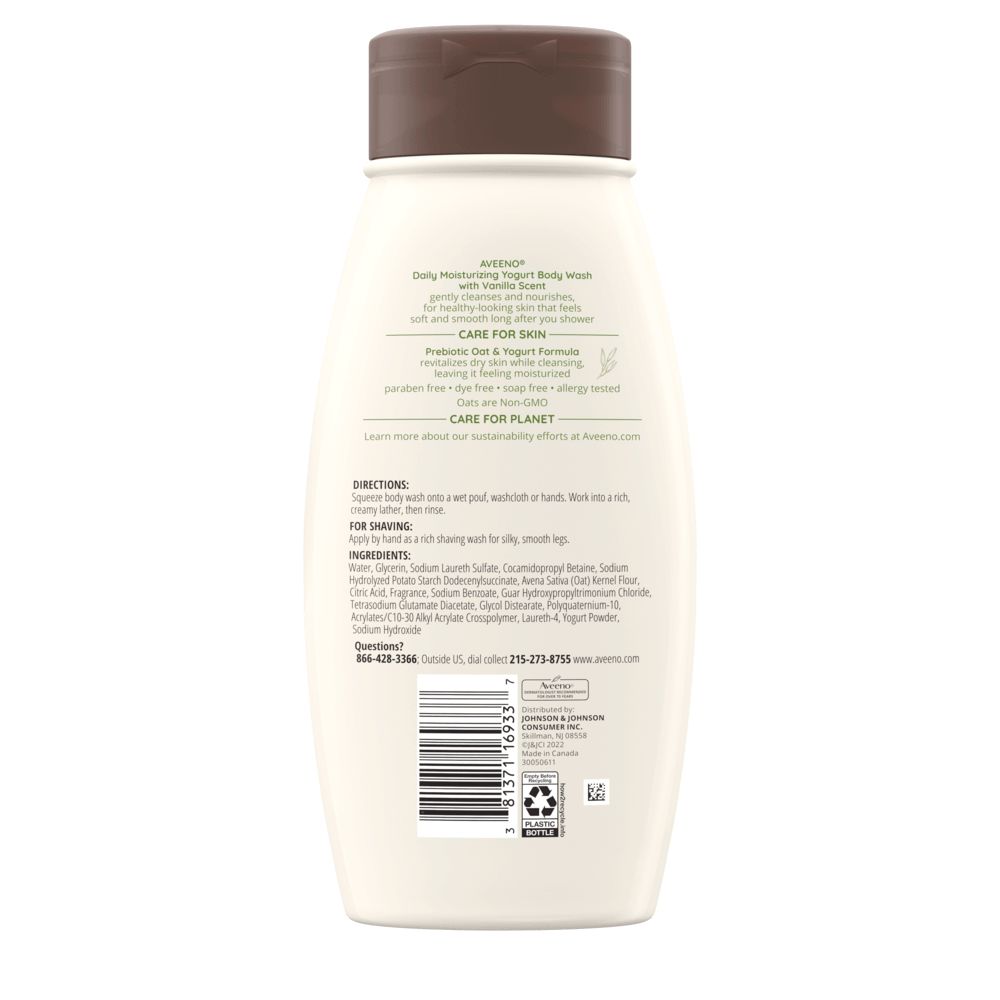 Aveeno Daily Moisturizing Yogurt Body Wash, Vanilla Scent Transition