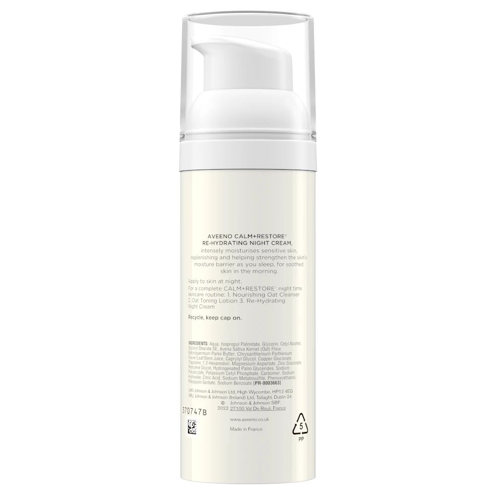 Aveeno® Calm + Restore™ Przywracający Nawilżenie Krem Na Noc – zdjęcie produktu z tyłu