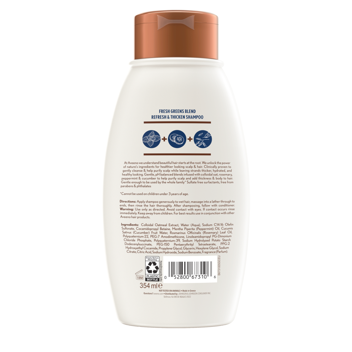 Cucumber & Peppermint Shampoo For Volume & Thickness | Aveeno®