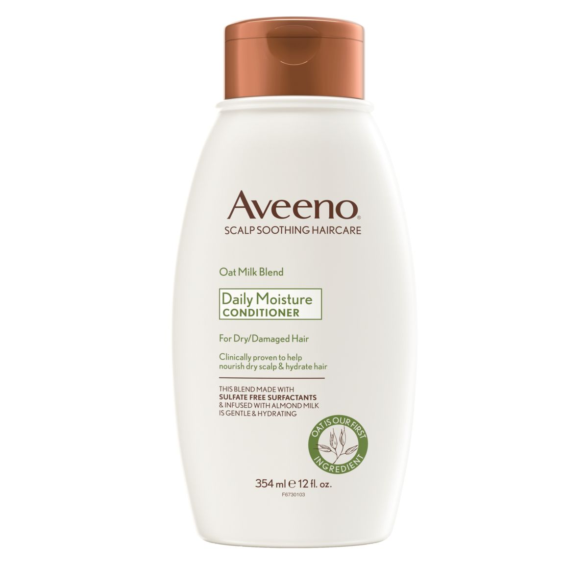 Pack shot of Aveeno® Oat Milk Blend Daily Moisture Conditioner for Dry/Damaged Hair, 12 fl oz