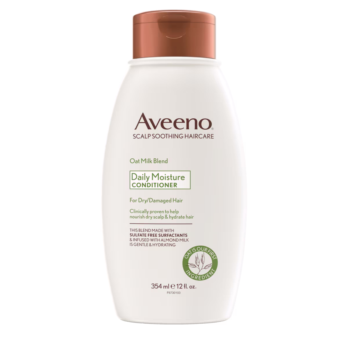 Pack shot of Aveeno® Oat Milk Blend Daily Moisture Conditioner for Dry/Damaged Hair, 12 fl oz
