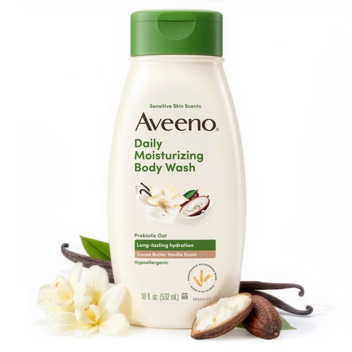 Daily Moisturizing Body Wash, Cocoa Butter Vanilla Scent, Sensitive Skin Scents