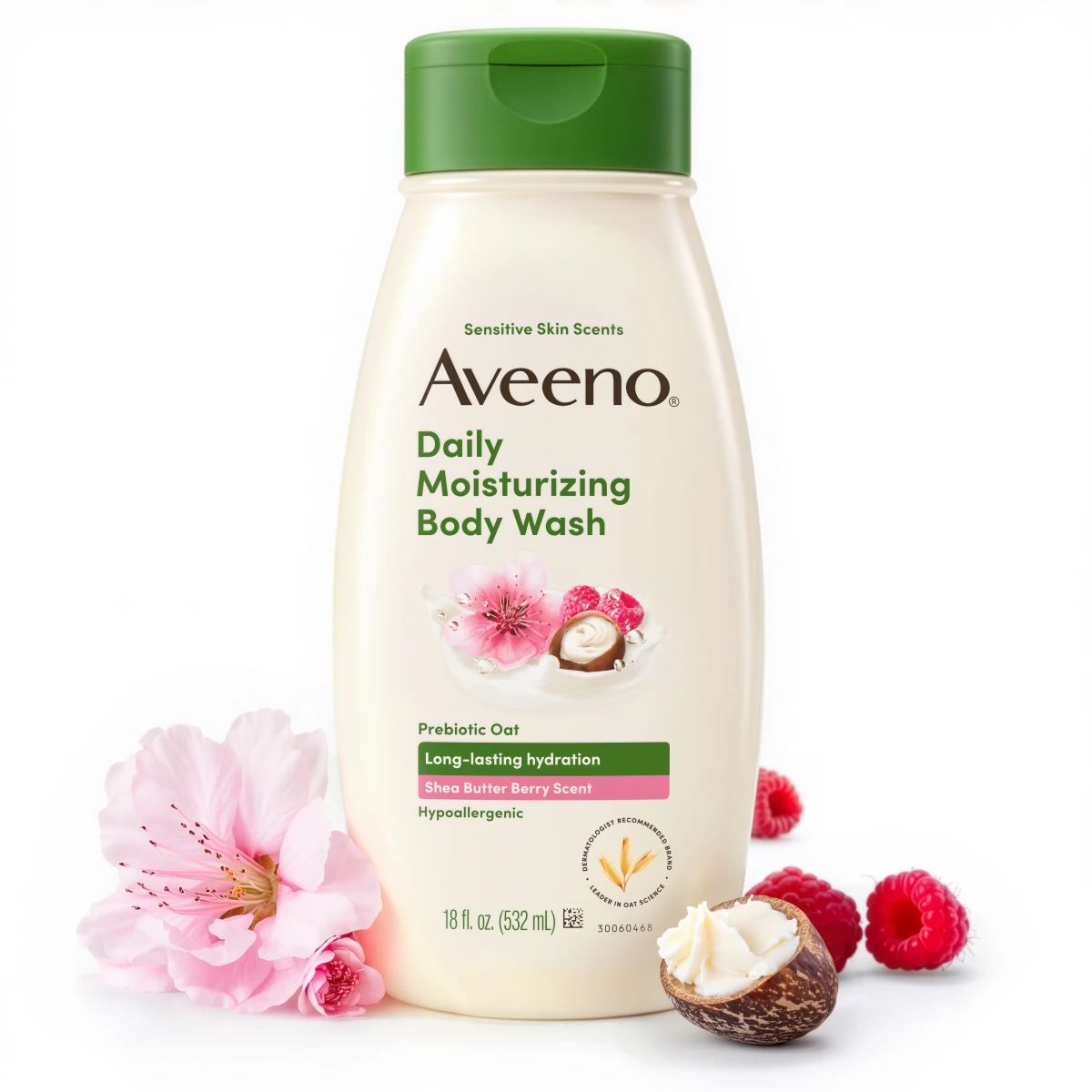 Daily Moisturizing Body Wash, Shea Butter Berry Scent, Sensitive Skin Scents
