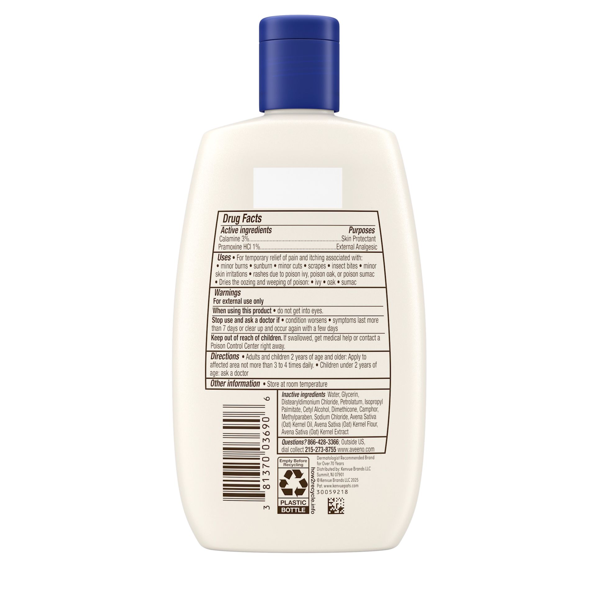Back Pack shot of Aveeno® Anti-Itch Concentrated Lotion 4oz
