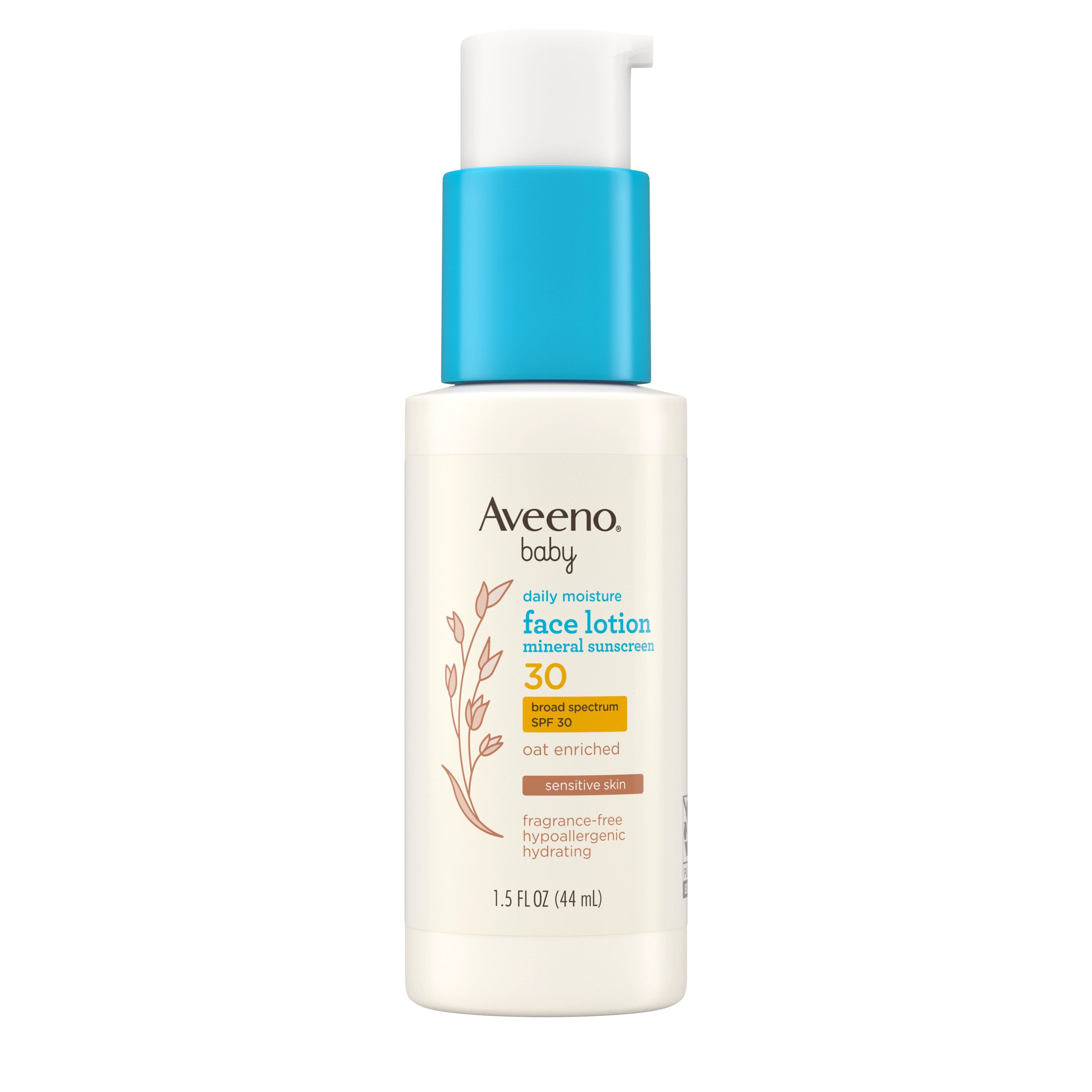 Aveeno Baby Daily Moisture Face Lotion & Mineral Sunscreen SPF 30, 1.5 fl oz lotion
