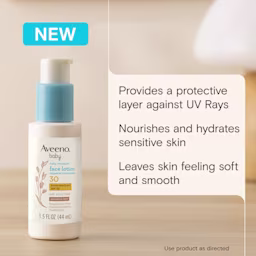 Aveeno® NEW Baby Daily Moisture Face Lotion & Mineral Sunscreen, SPF 30