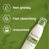 non greasy, fast absorbing and unscented