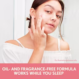 Oil and fragrance- free formula works while you sleep, for illustrative purposes only