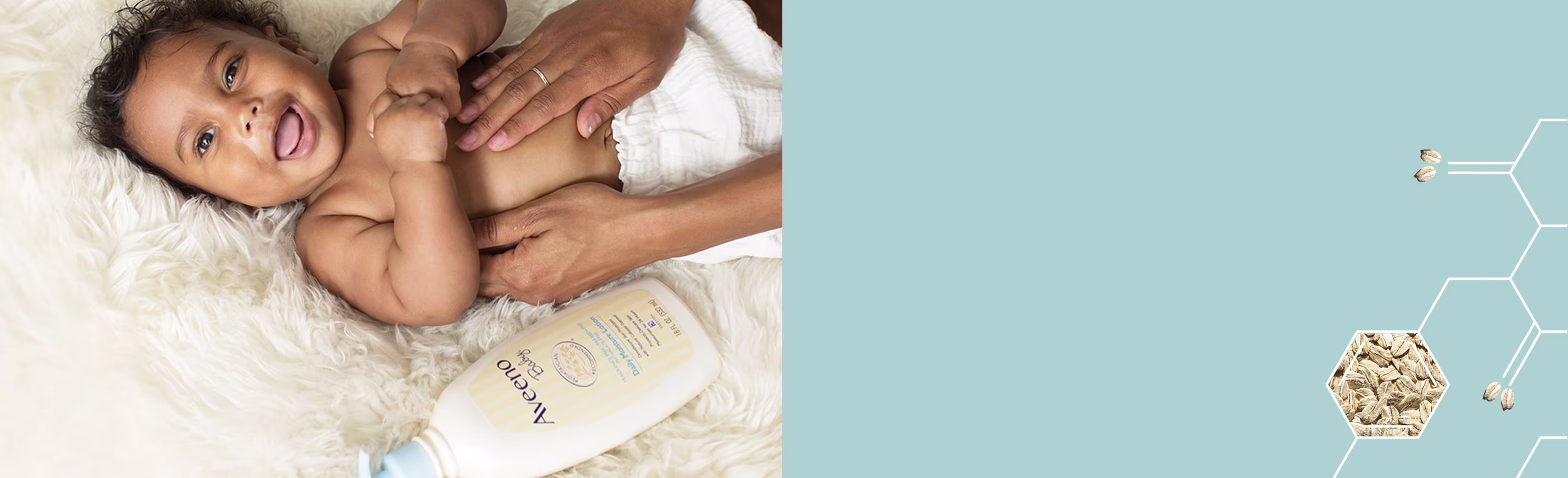 baby and mom with aveeno baby lotion
