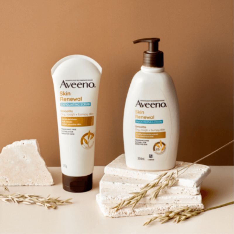 aveeno skin renewal range tile sustainability page