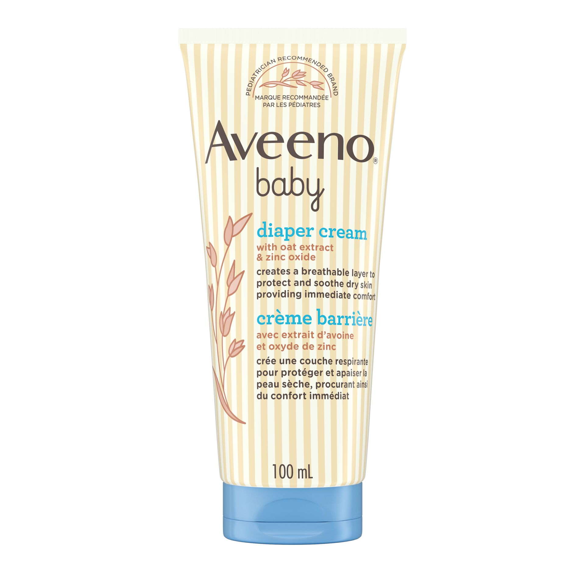 Photo de face de la crème barrière pour bébés AVEENO® BABY, flacon de 100 ml