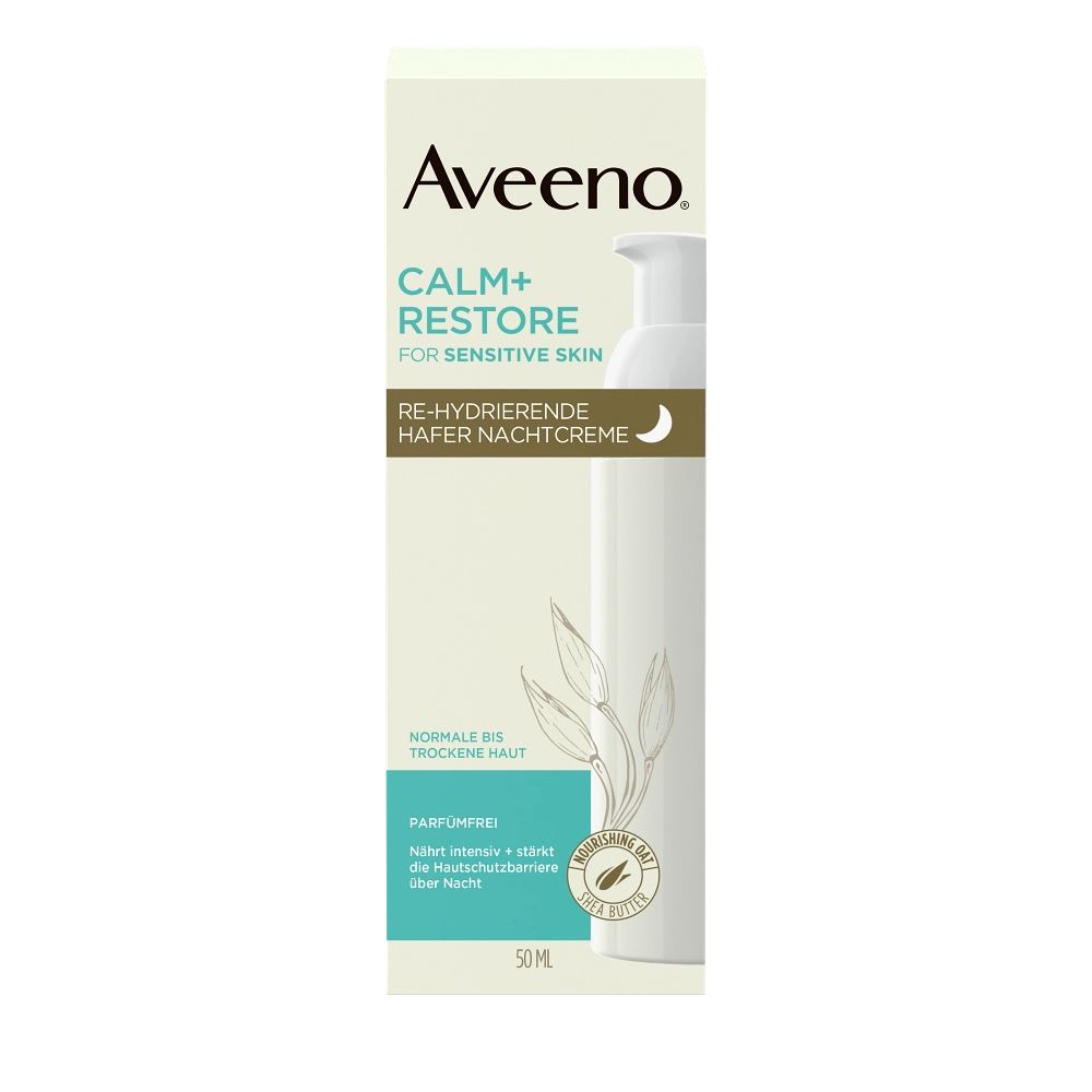 Aveeno® Calm + Restore™ Re-Hydrierende Hafer Nachtcreme – Verpackung Vorderseite
