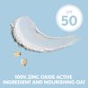 Cream texture 100% zinc oxide active ingredient and nourishing oat sunscreen SPF 50
