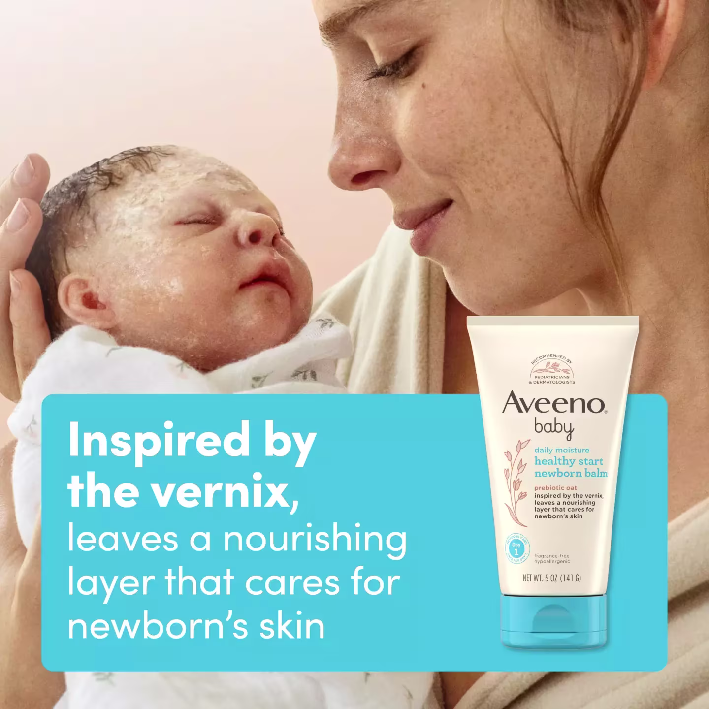 Aveeno® Baby Daily Moisture healthy start newborn balm inspired by vernix