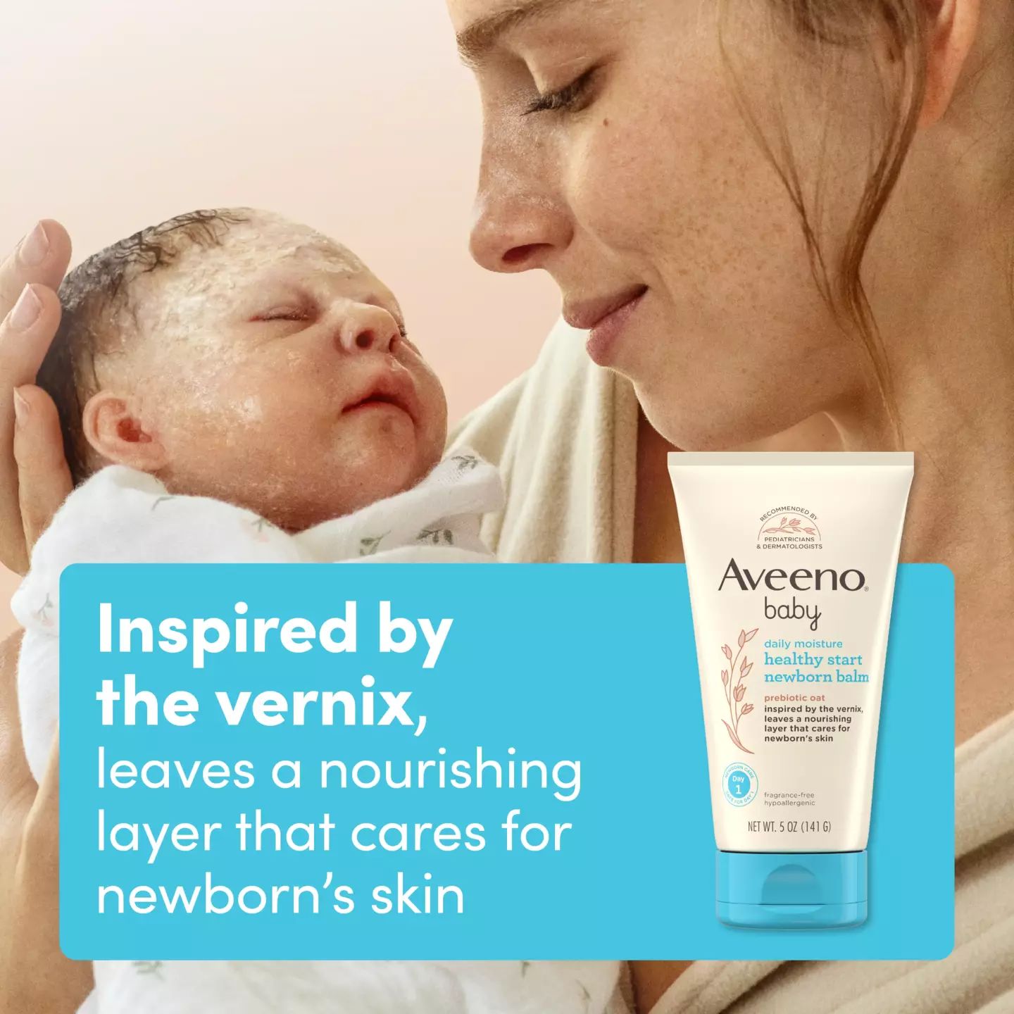Aveeno® Baby Daily Moisture healthy start newborn balm inspired by vernix