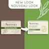 Un ancien et un nouvel emballage du pain hydratant Aveeno, 100 g avec la mention « Nouveau look »
