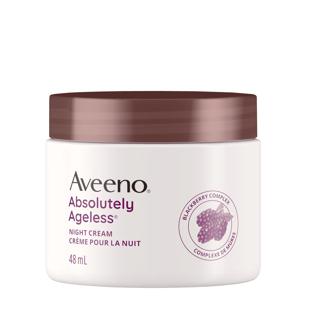 Panneau avant du pot de la crème pour la nuit AVEENO® Absolutely Ageless