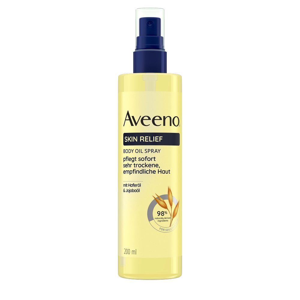 Aveeno® Skin Relief Körperöl-Spray – pflegt sehr trockene und empfindliche Haut sofort, klinisch erwiesen, intensiv feuchtigkeitsspendend