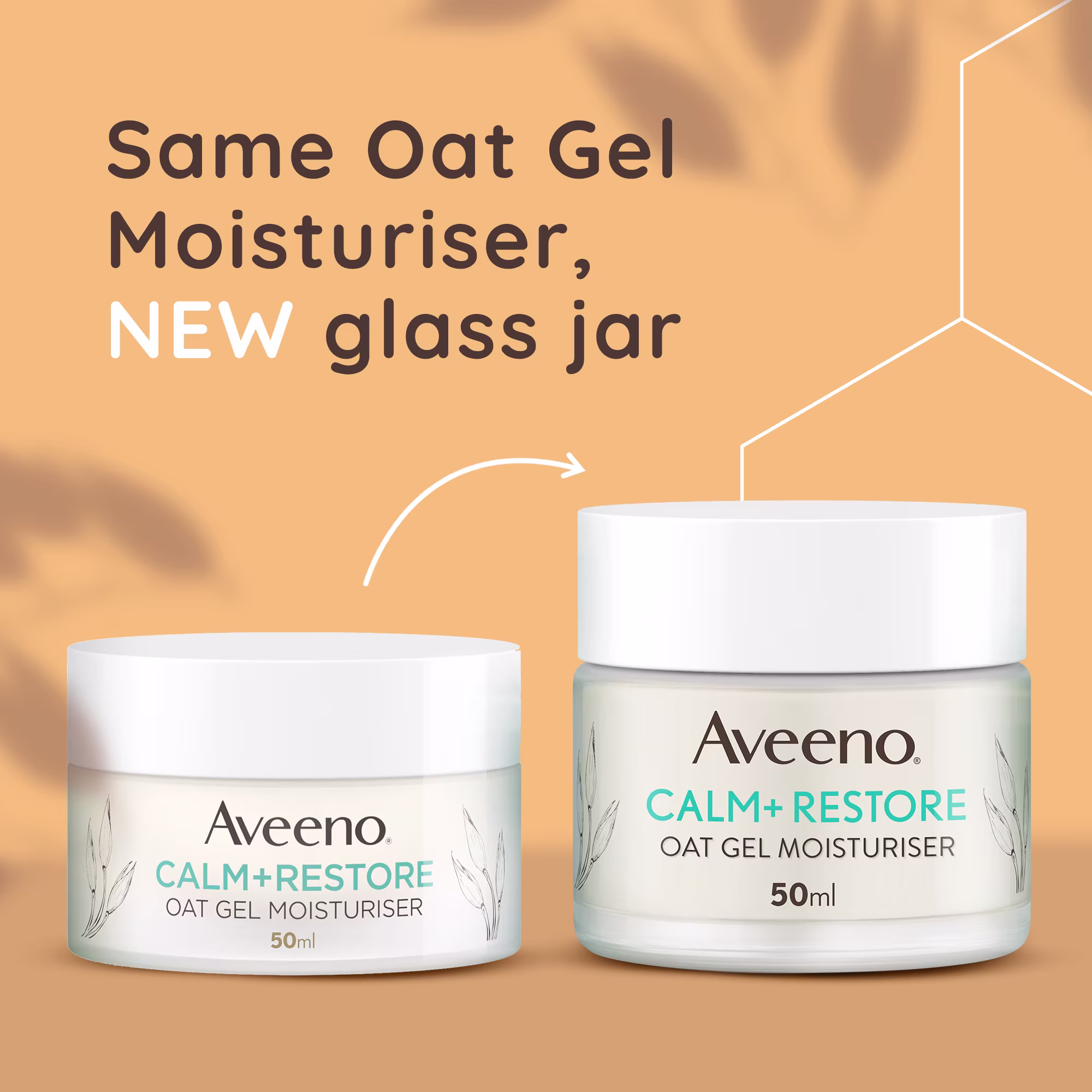 Same oat gel moisturiser, NEW glass jar