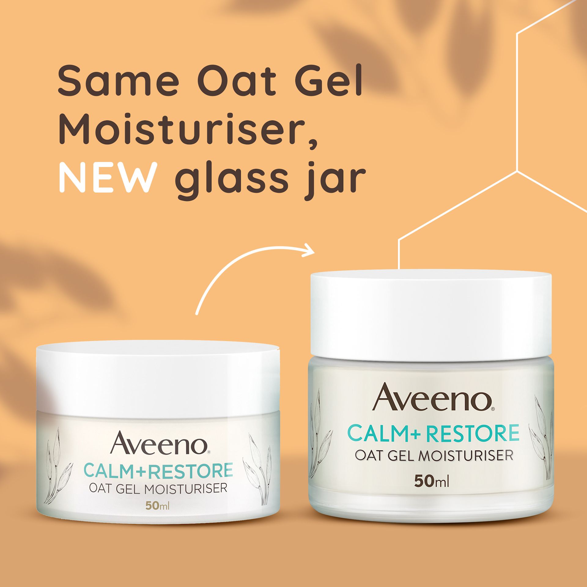 Same oat gel moisturiser, NEW glass jar