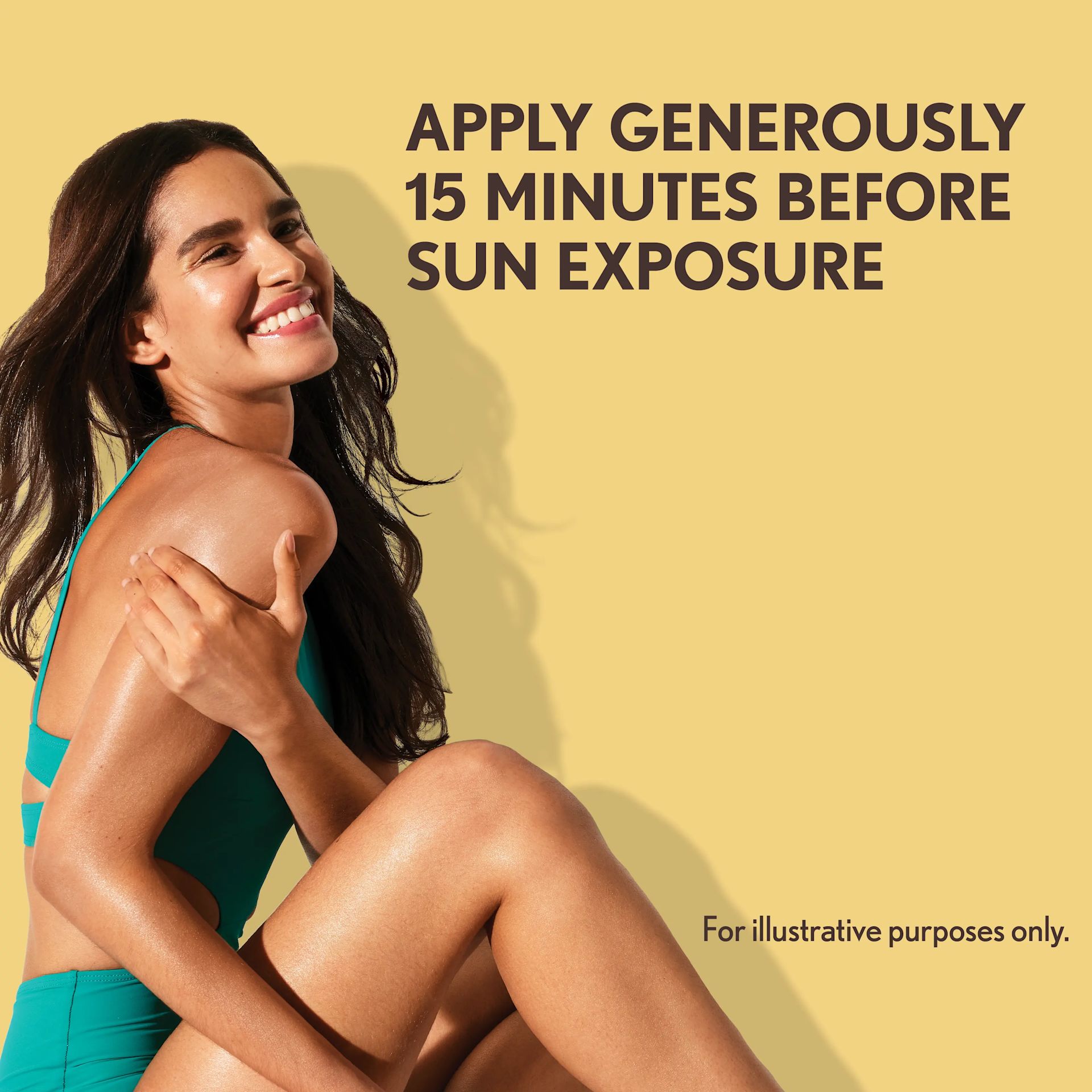 Aveeno® Protect + Hydrate Sunscreen, apply generously 15 minutes before sun exposure