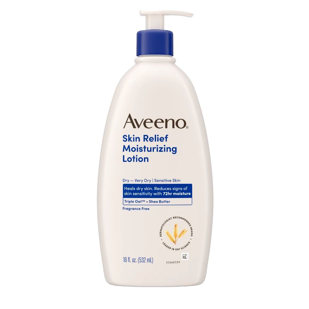 Front pack shot of Aveeno® Skin Relief Moisturizing Lotion for Very Dry Skin 18oz
