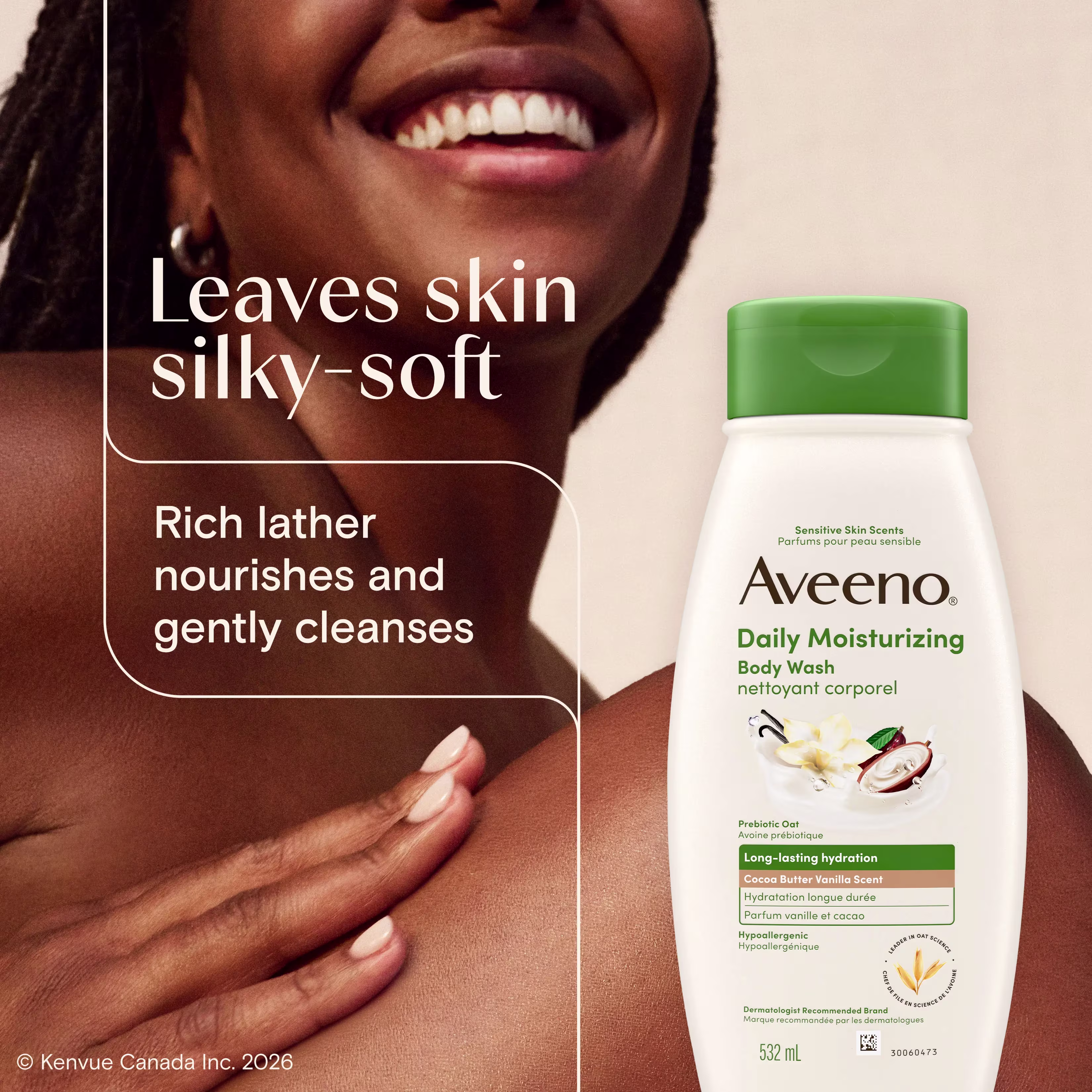 AVEENO Daily Moisturizing™ Body Wash Cocoa Butter Vanilla Scent