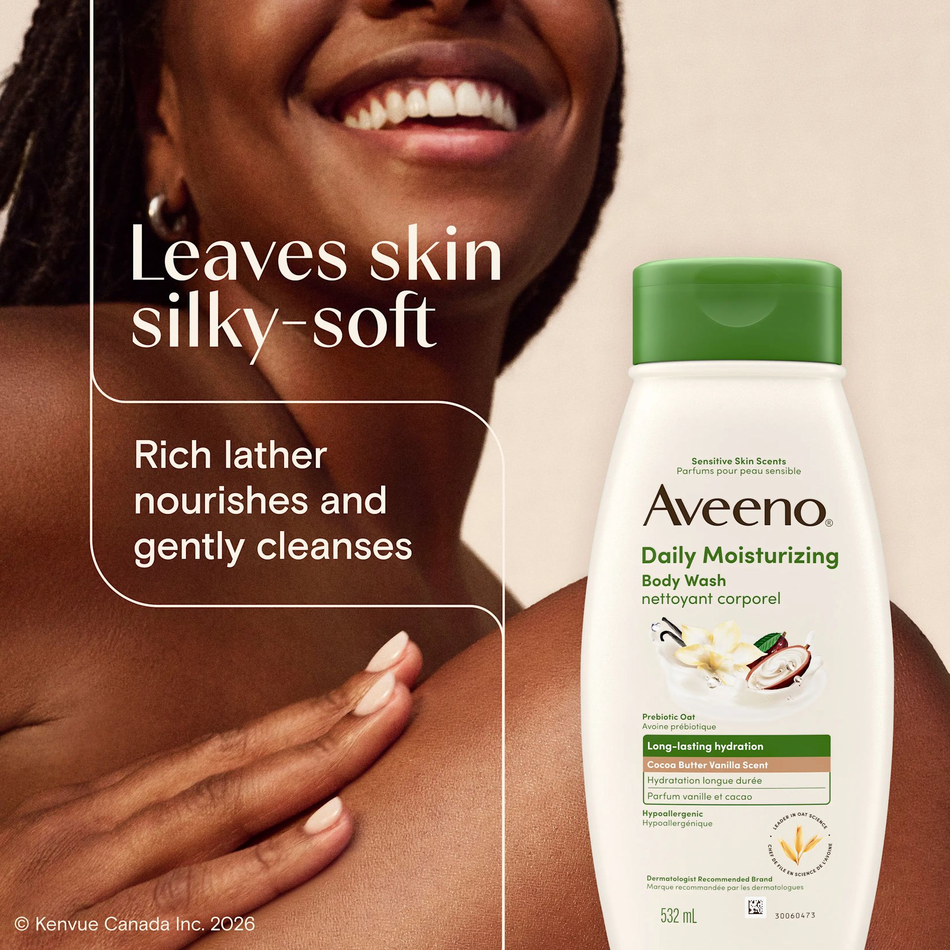 AVEENO Daily Moisturizing™ Body Wash Cocoa Butter Vanilla Scent