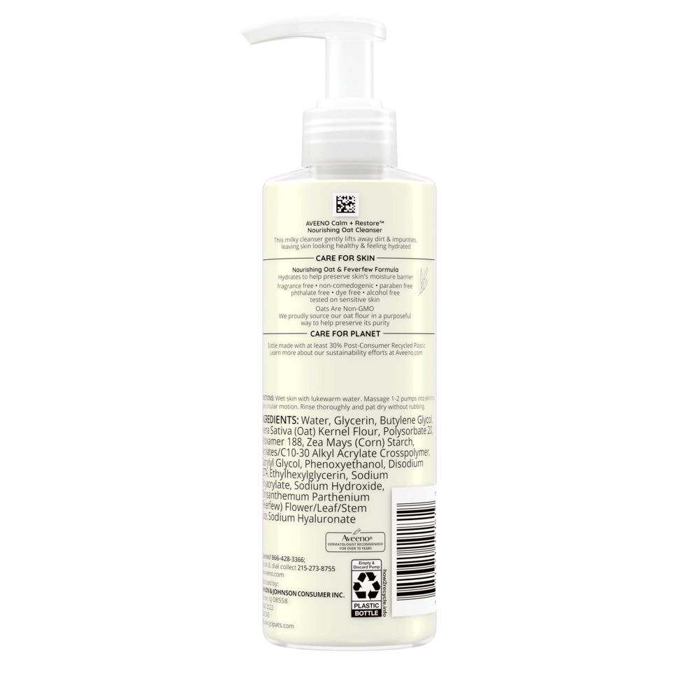 Aveeno Calm + Restore Gentle Nourishing Oat Face Cleanser Back