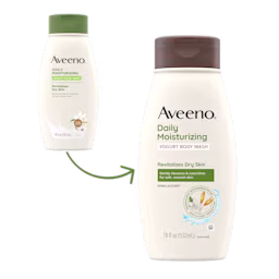 Aveeno Daily Moisturizing Yogurt Body Wash, Vanilla Scent Transition
