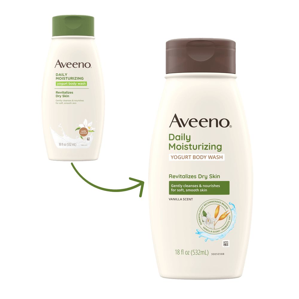 Aveeno Daily Moisturizing Yogurt Body Wash, Vanilla Scent Transition