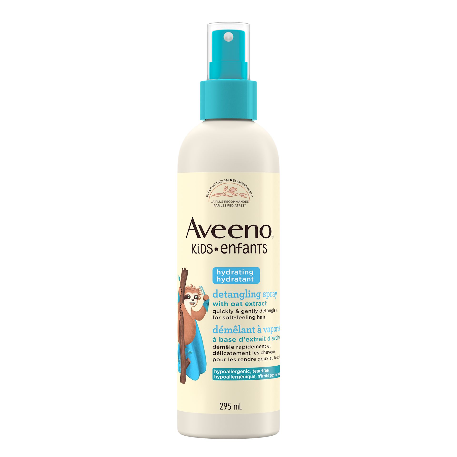 Photo de face de la bouteille de vaporisateur démêlant hydratant AVEENO® , 295 ml