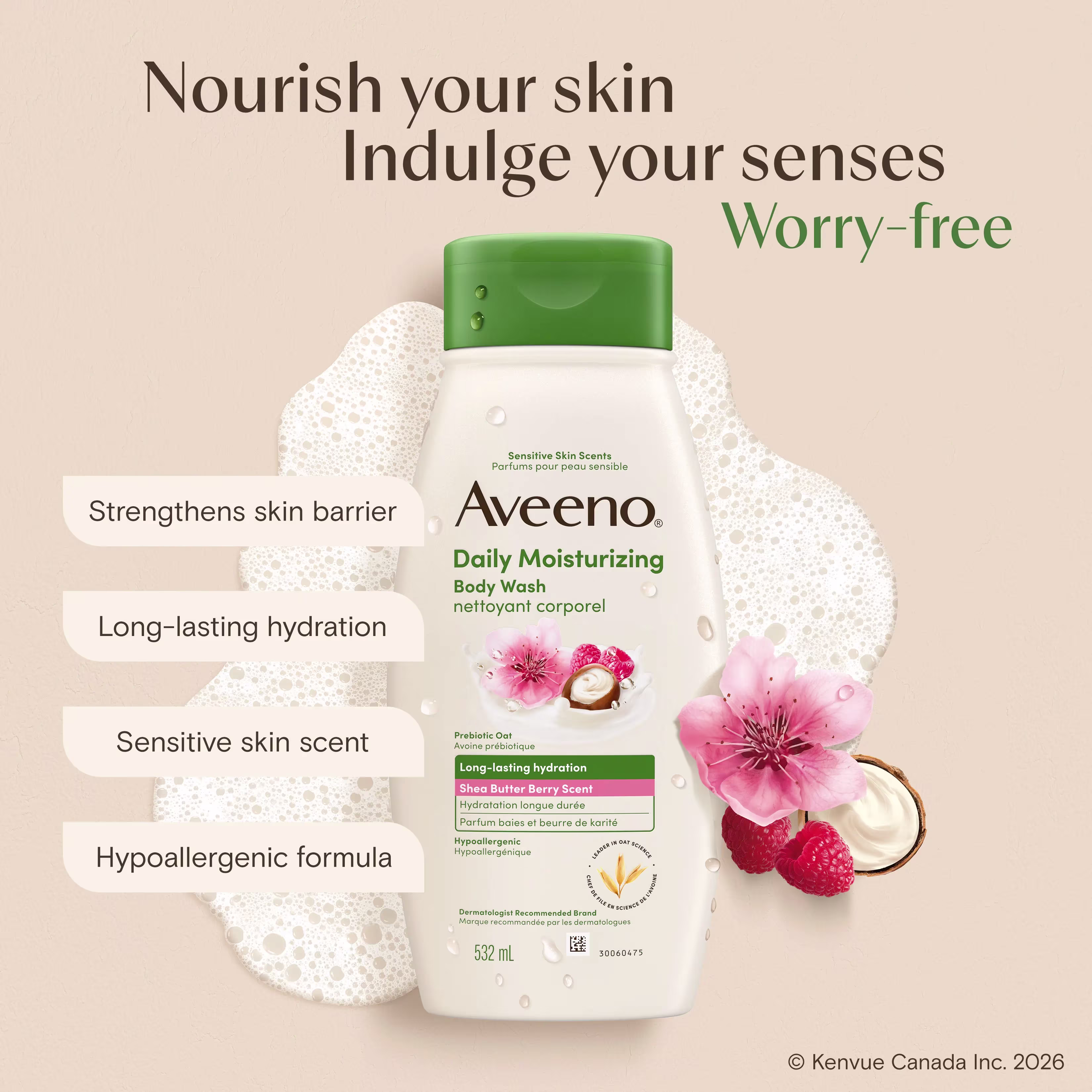 AVEENO Daily Moisturizing™ Body Wash Shea Butter Berry Scent