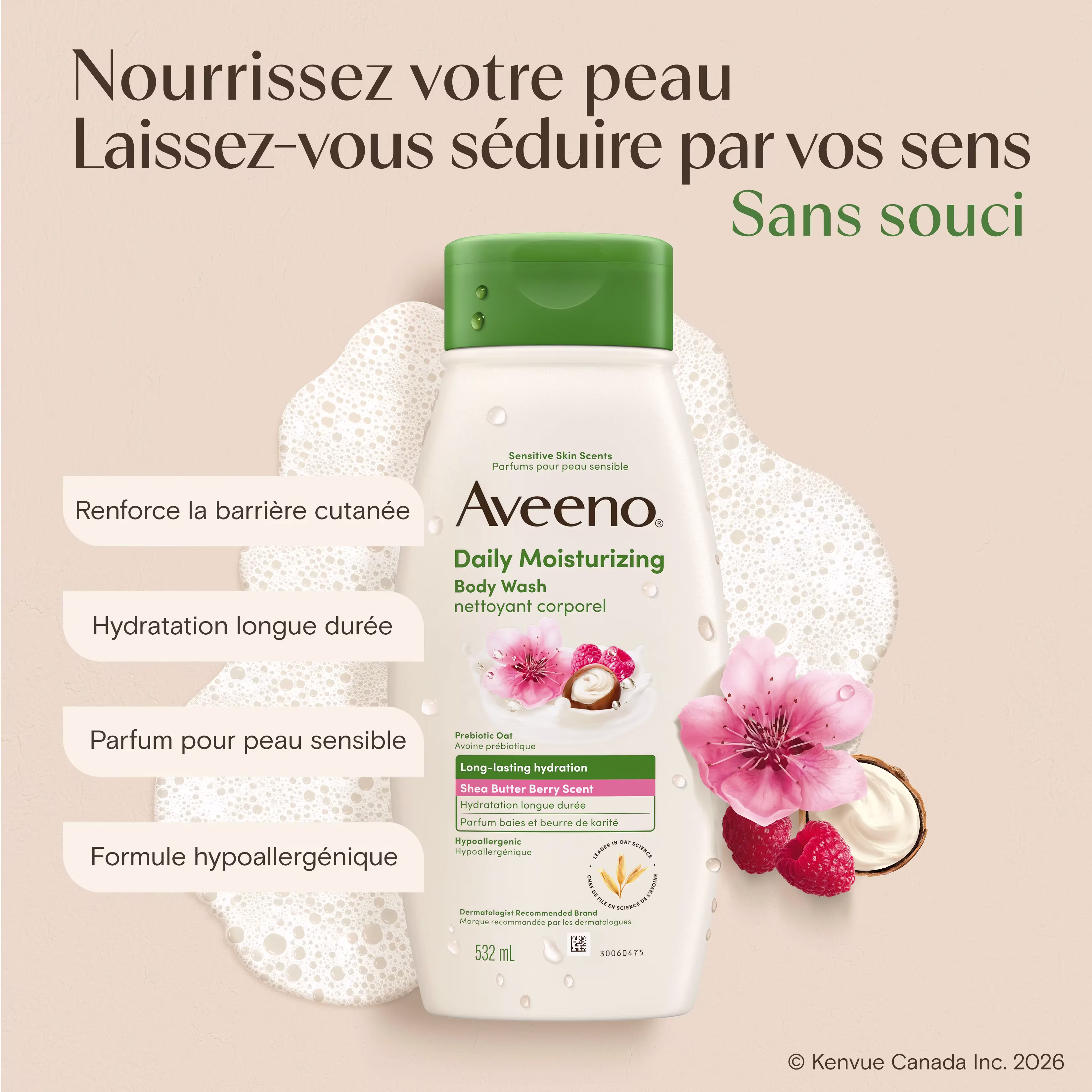 AVEENO Daily MoisturizingMC Body Wash Shea Butter Berry Scent