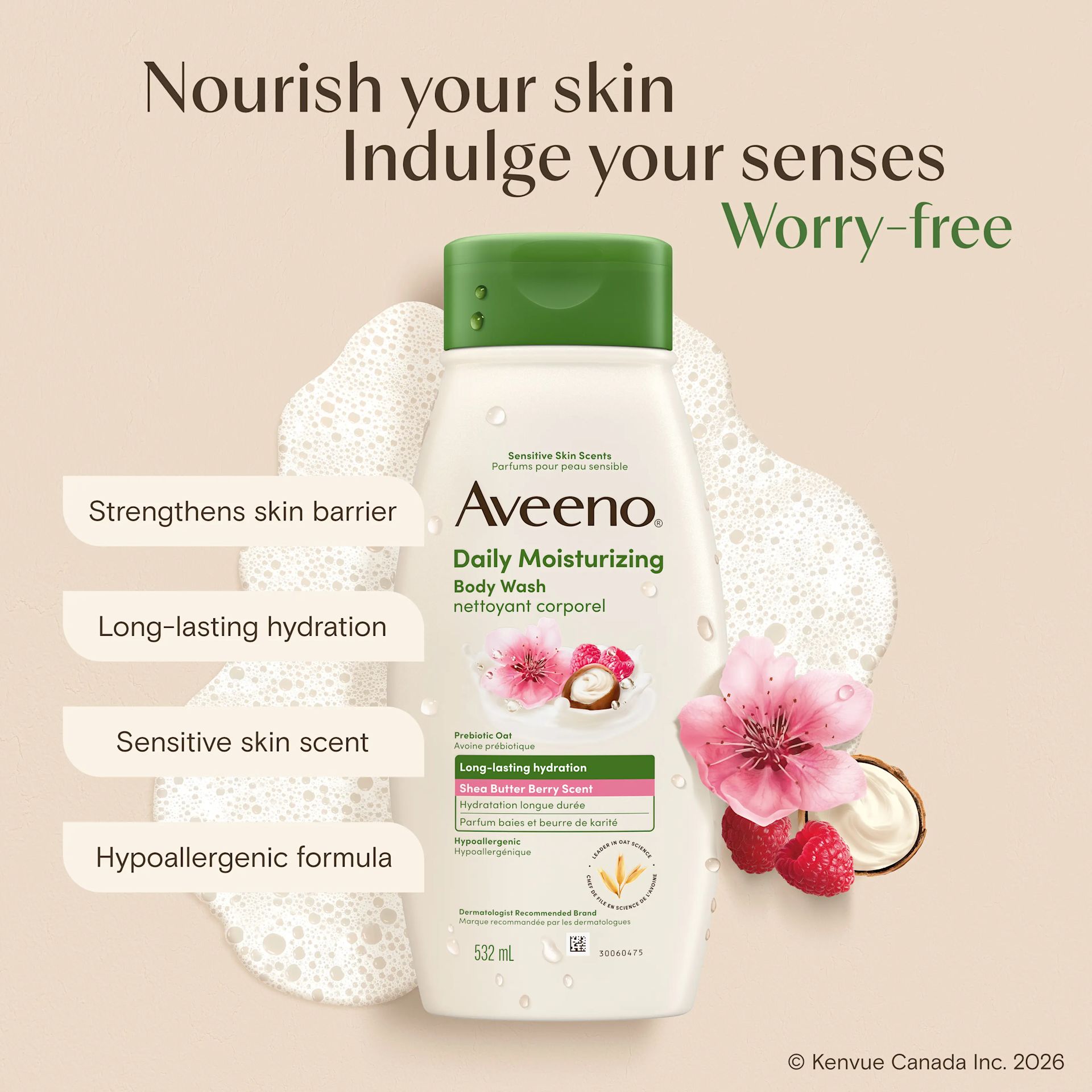 AVEENO Daily Moisturizing™ Body Wash Shea Butter Berry Scent
