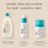 Gentle skincare routine for baby’s sensitive skin, gently cleanse, protect and hydrates face